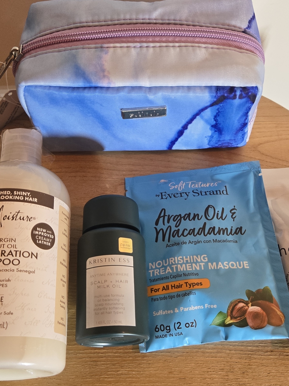 Scunci Cosmetic Bag With Hair Care Bundle
